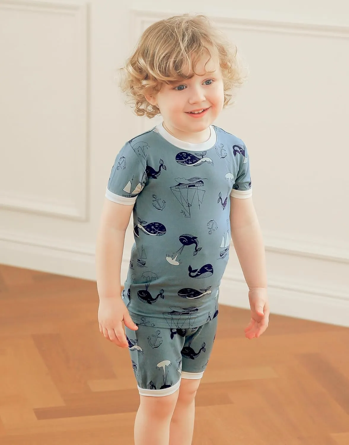 Vaenait Toddler Girls Boys Kids Girls Boys Animal Flower Patern Sleepwear Pajamas Summer Viscose Pjs