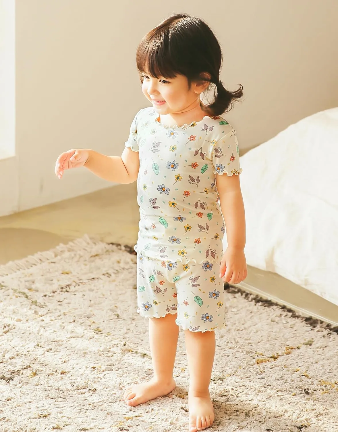 Vaenait Toddler Girls Boys Kids Girls Boys Animal Flower Patern Sleepwear Pajamas Summer Viscose Pjs