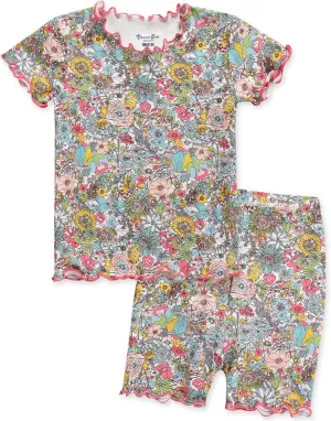 Vaenait Toddler Girls Boys Kids Girls Boys Animal Flower Patern Sleepwear Pajamas Summer Viscose Pjs