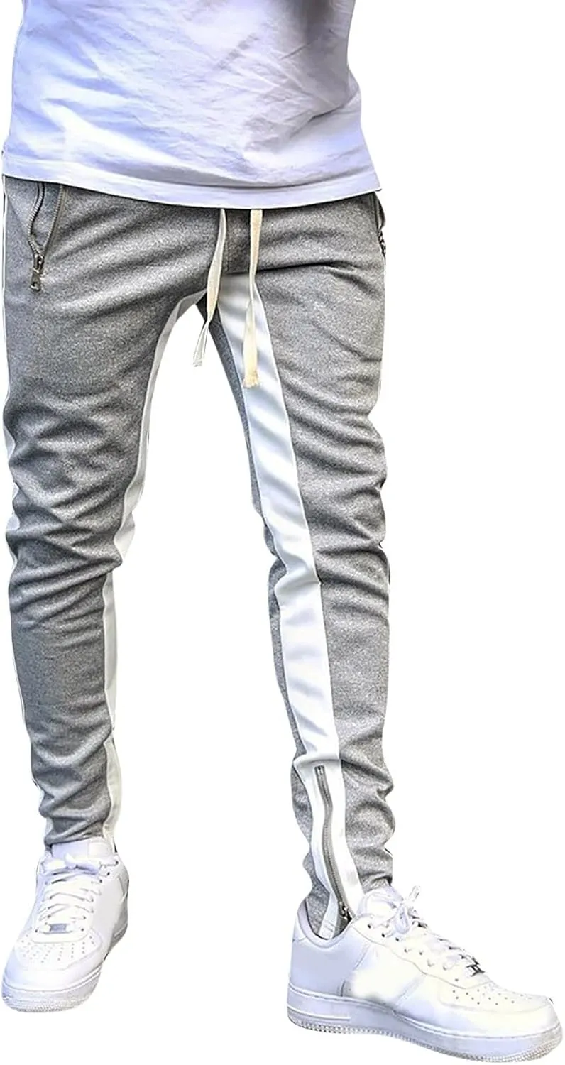 Vickyleb Cargo Pants for Men Stretch,Men's Workout Slim Fit Sweatpants Gym with Pockets Stretch Jogger Pants