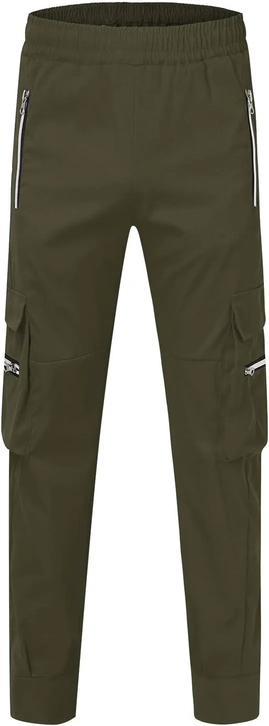 Vickyleb Cargo Pants for Men Stretch,Men's Workout Slim Fit Sweatpants Gym with Pockets Stretch Jogger Pants