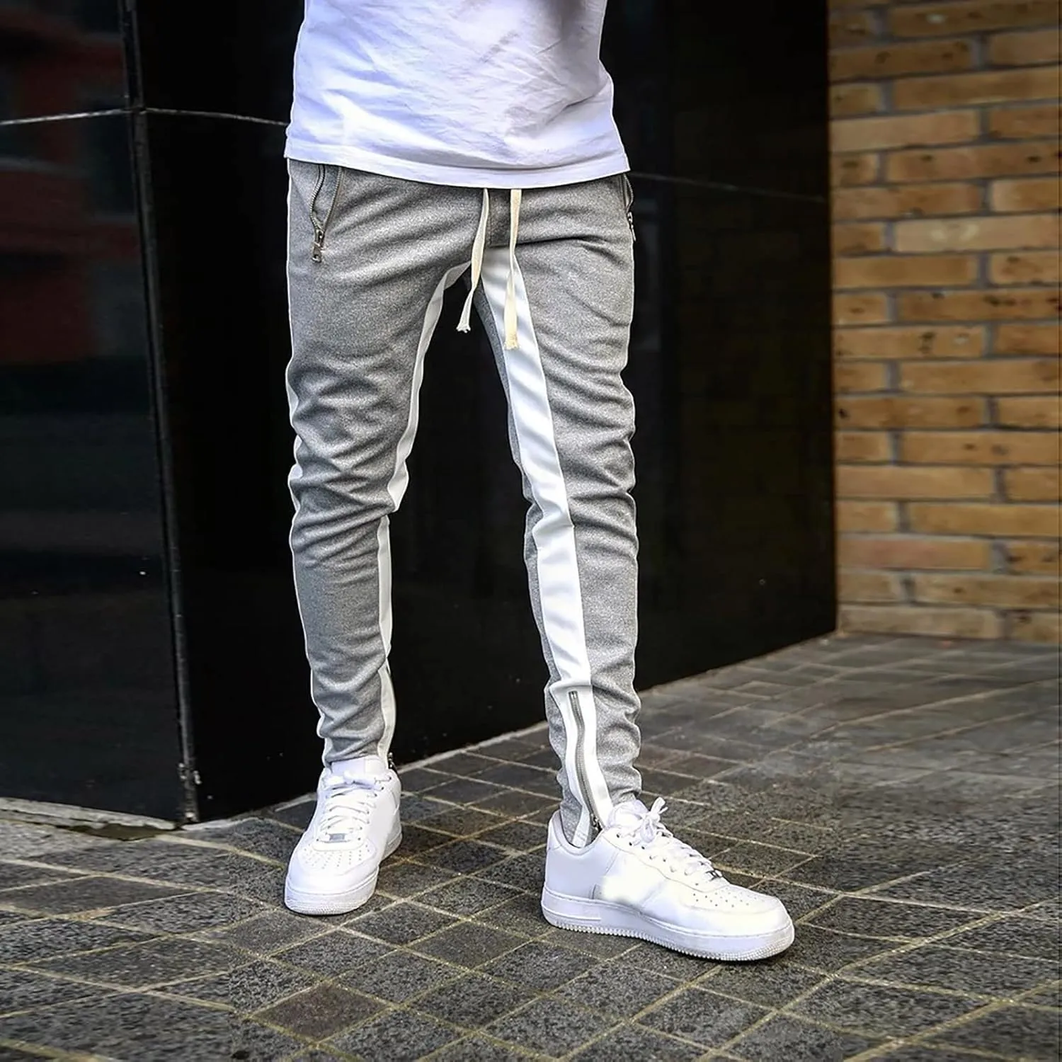 Vickyleb Cargo Pants for Men Stretch,Men's Workout Slim Fit Sweatpants Gym with Pockets Stretch Jogger Pants