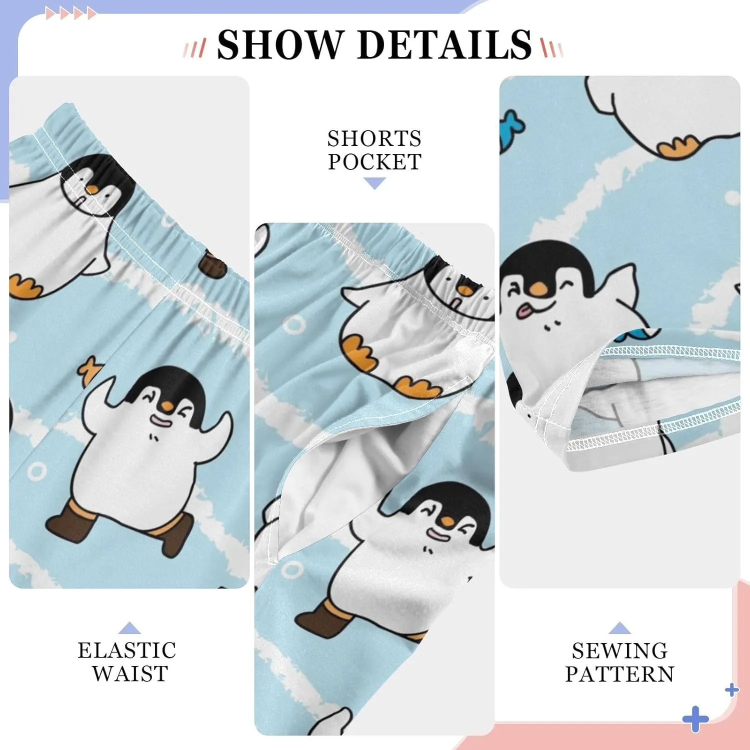 visesunny Boys' Pants Cute Animal Pattern Jogger Sweatpants Elastic Waist Long Bottoms Trousers with Two Pockets S-XL