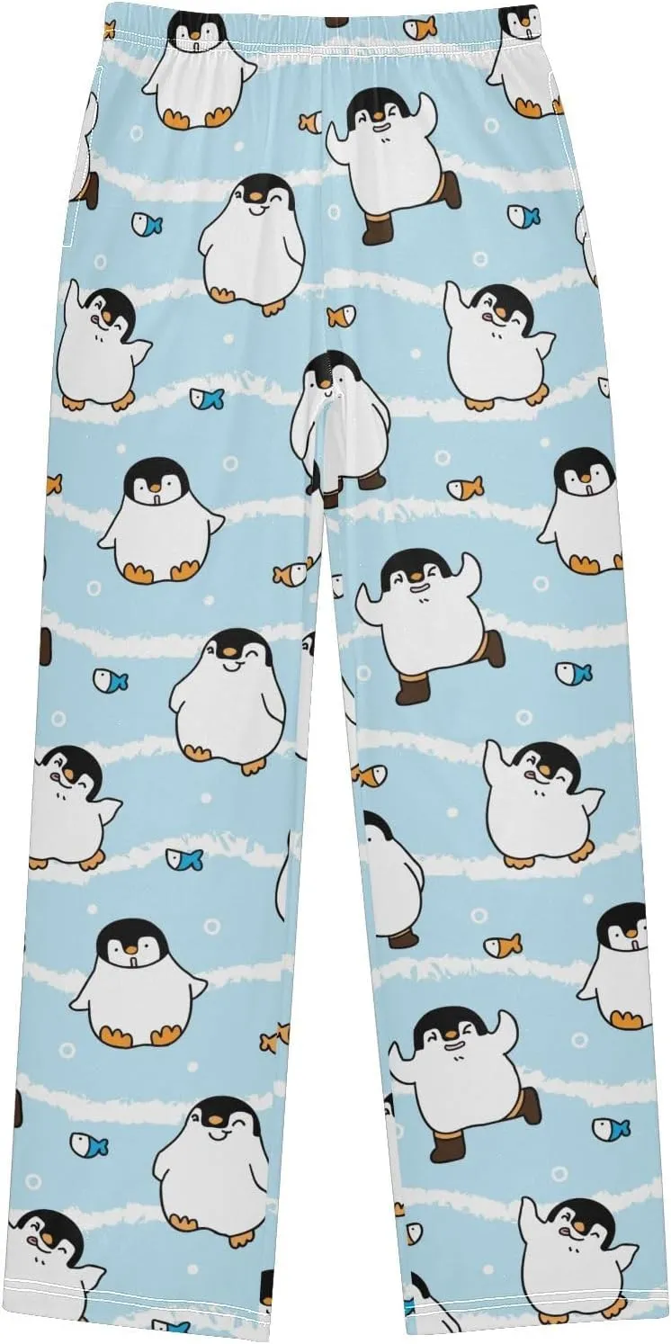 visesunny Boys' Pants Cute Animal Pattern Jogger Sweatpants Elastic Waist Long Bottoms Trousers with Two Pockets S-XL