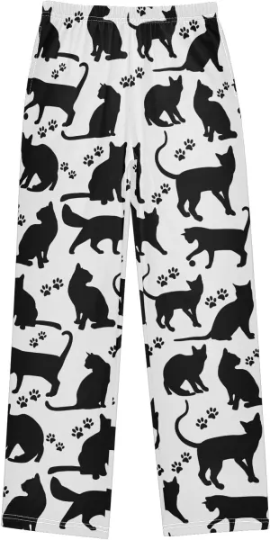 visesunny Boys' Pants Loose Lounge Jogger Pants Elastic Waist Pattern Long Bottoms Trousers with Tow Pockets Size S-XL