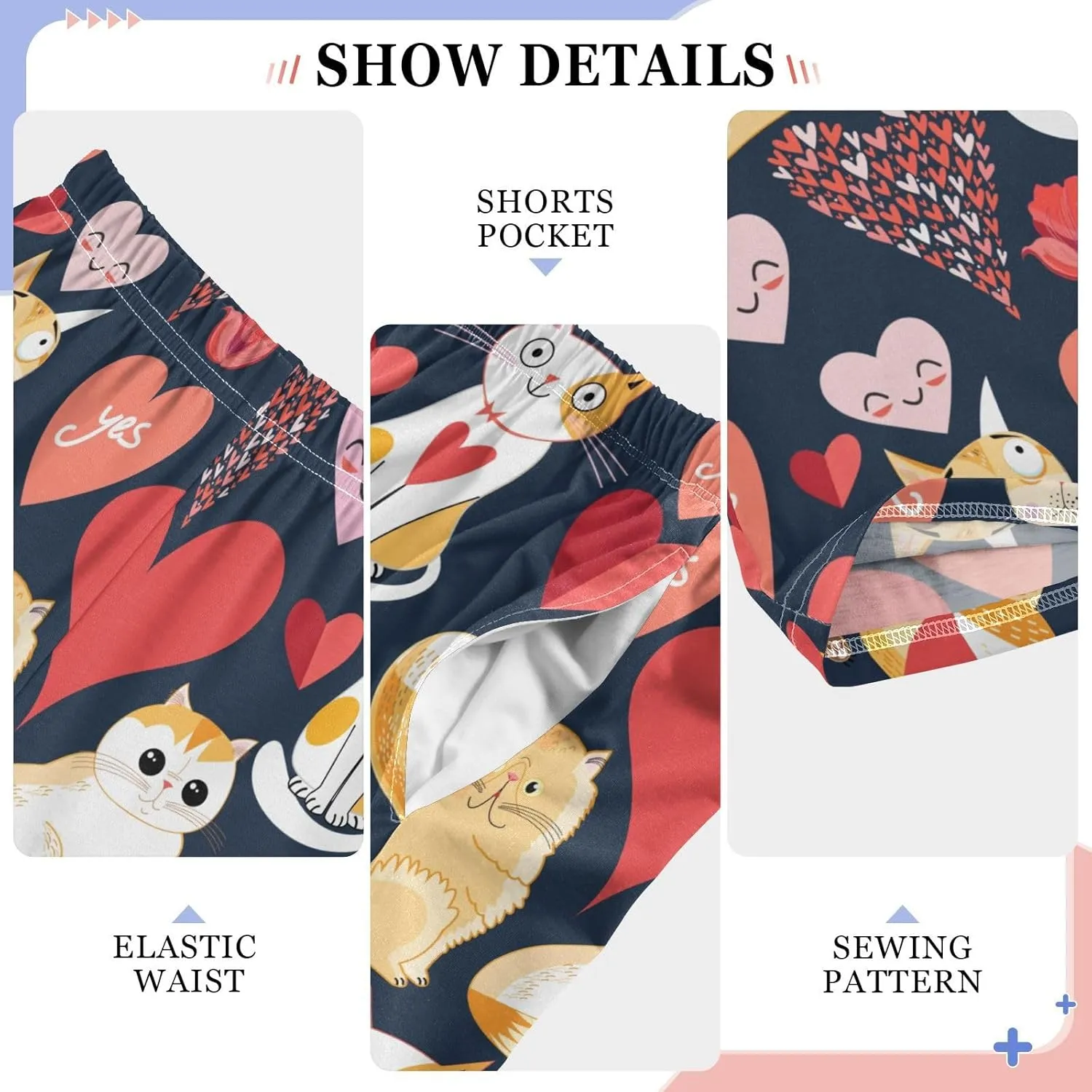 visesunny Boys' Pants Loose Lounge Jogger Pants Elastic Waist Pattern Long Bottoms Trousers with Tow Pockets Size S-XL