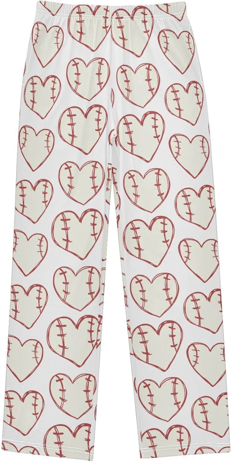 visesunny Boys' Pants Loose Lounge Jogger Pants Elastic Waist Pattern Long Bottoms Trousers with Tow Pockets Size S-XL