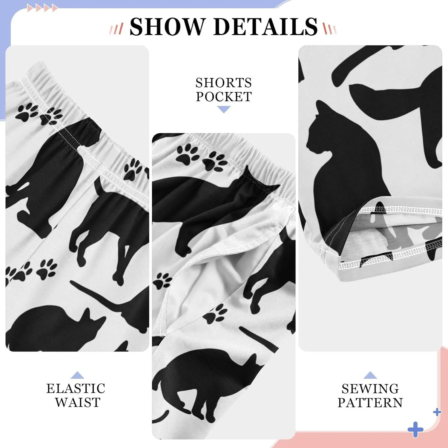 visesunny Boys' Pants Loose Lounge Jogger Pants Elastic Waist Pattern Long Bottoms Trousers with Tow Pockets Size S-XL