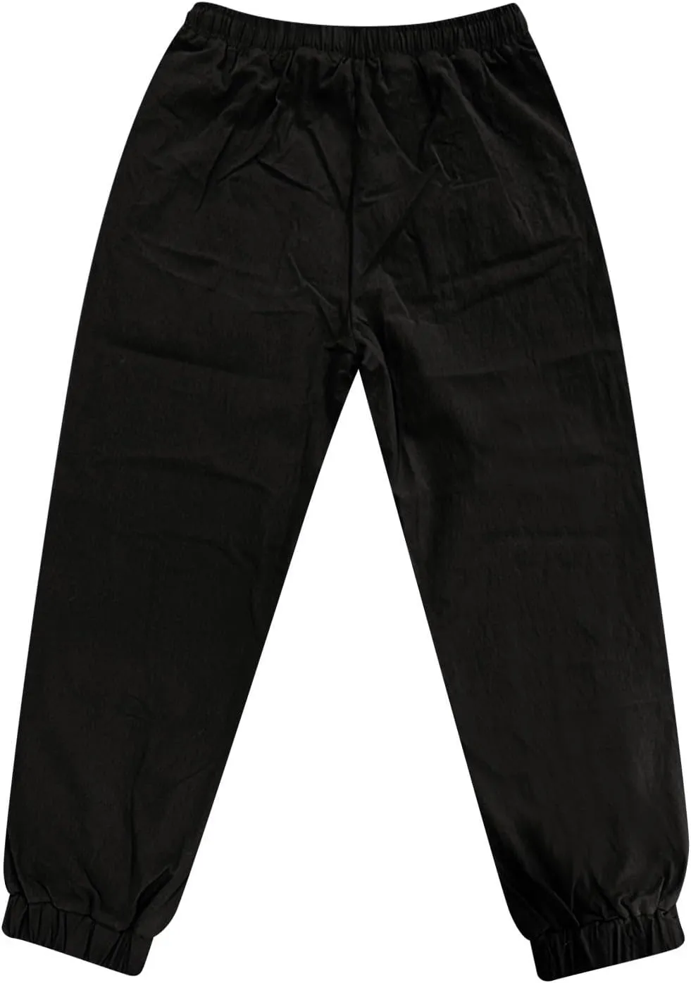 WENKOMG1 Mens Cotton Linen Pants Summer Ankle Length Tapered Elastic Waist Casual Pants Lightweight Breathable Joggers