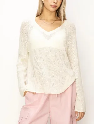 Whip Cream Sheer Lightweight Sweater