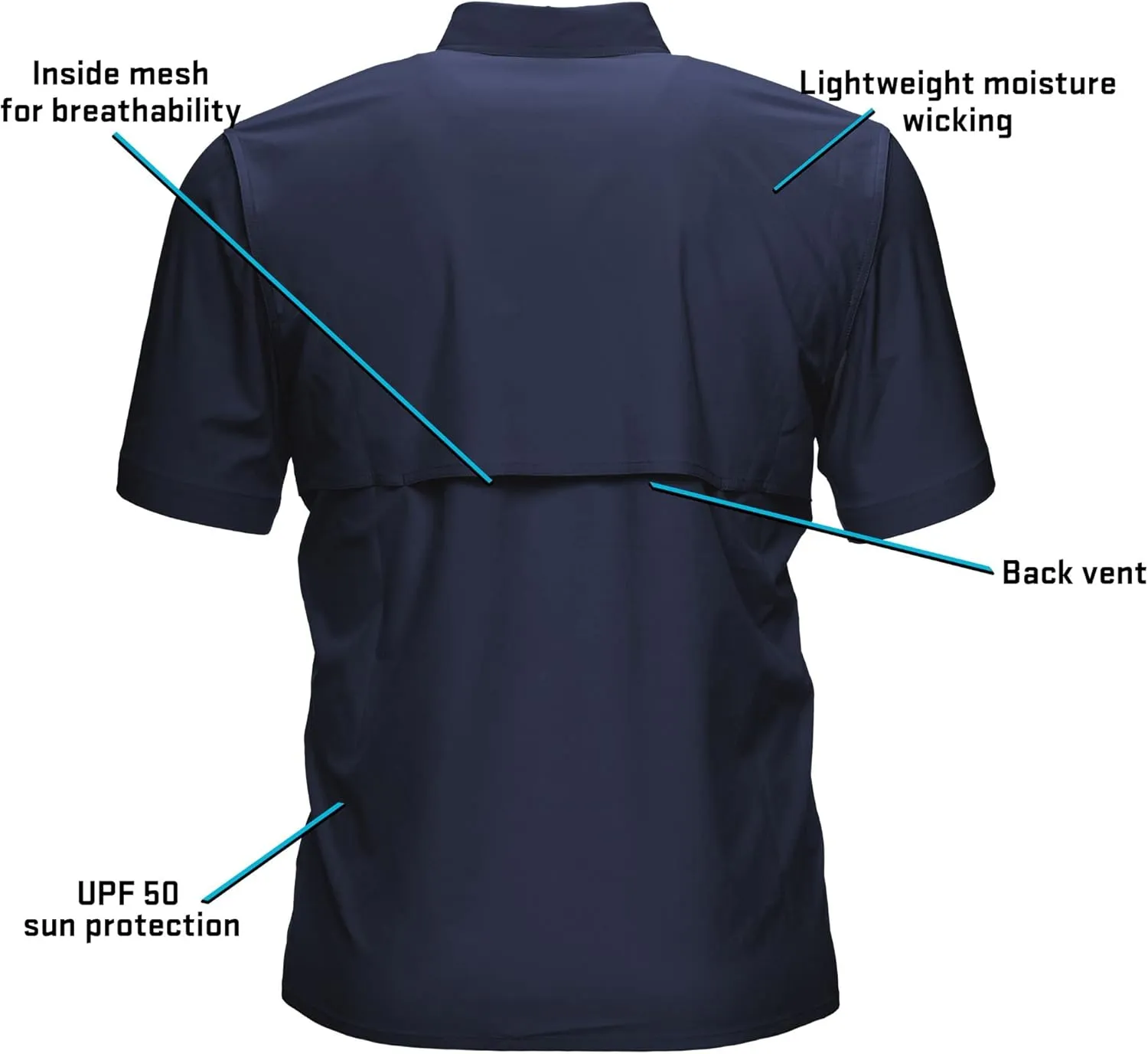 Whitewater Lightweight Moisture Wicking Short Sleeve Fishing Shirt with UPF 50
