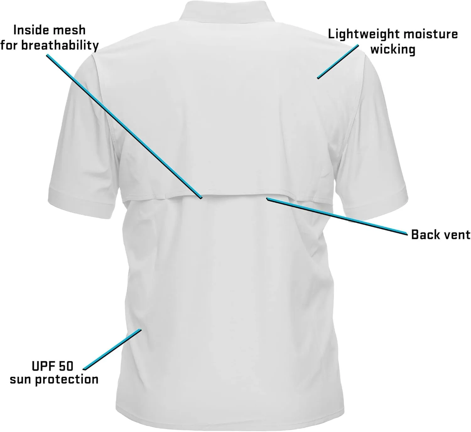 Whitewater Lightweight Moisture Wicking Short Sleeve Fishing Shirt with UPF 50