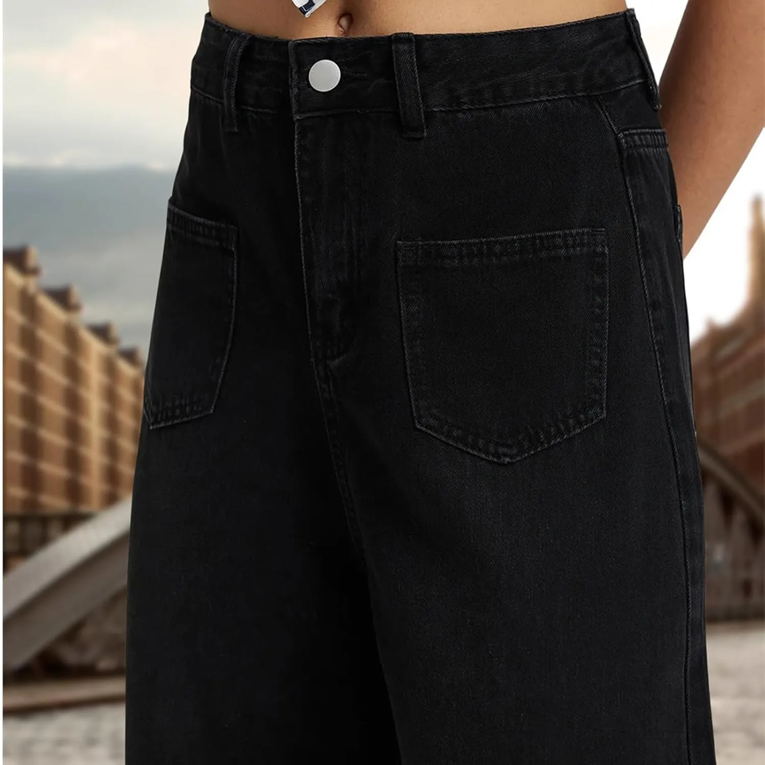 Wide Leg Jeans for Women High Waisted Stretch Baggy Flowy Palazzo Denim Pants Casual Fashion Boyfriend Jean Trousers