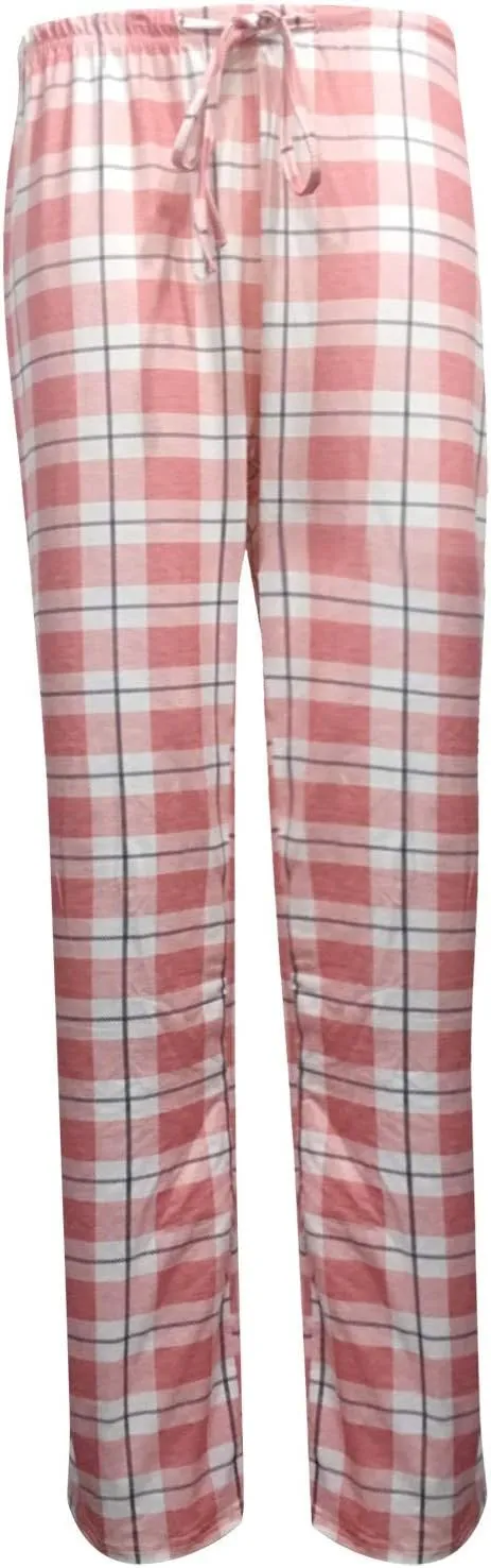 Wide Leg Pants for Women Plaid Mid Rise Elastic Waist Trousers Loose Casual Gingham Straight Palazzo Loungewear Pants