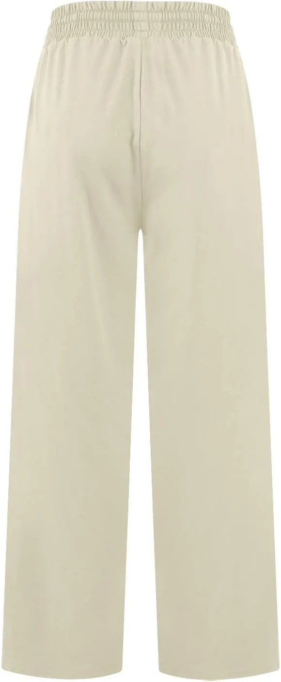 Wide Leg Sweatpants Women High Waisted Drawstring Flare Yoga Sweatpants Soft Flowy Workout Pants Slacks with Pockets
