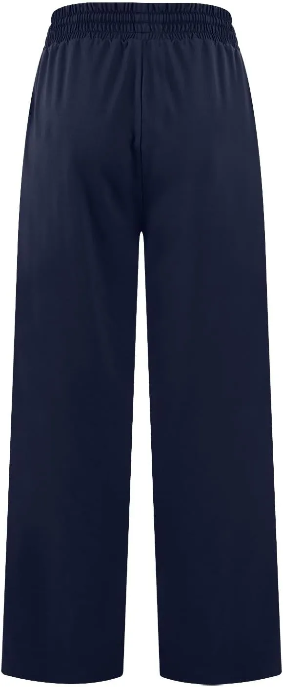 Wide Leg Sweatpants Women High Waisted Drawstring Flare Yoga Sweatpants Soft Flowy Workout Pants Slacks with Pockets