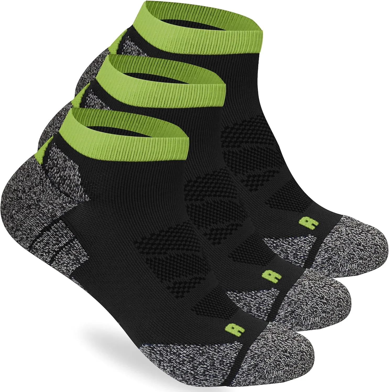 Wildarms Athletic Running Socks Cushion Padded Moisture Wicking Low Cut