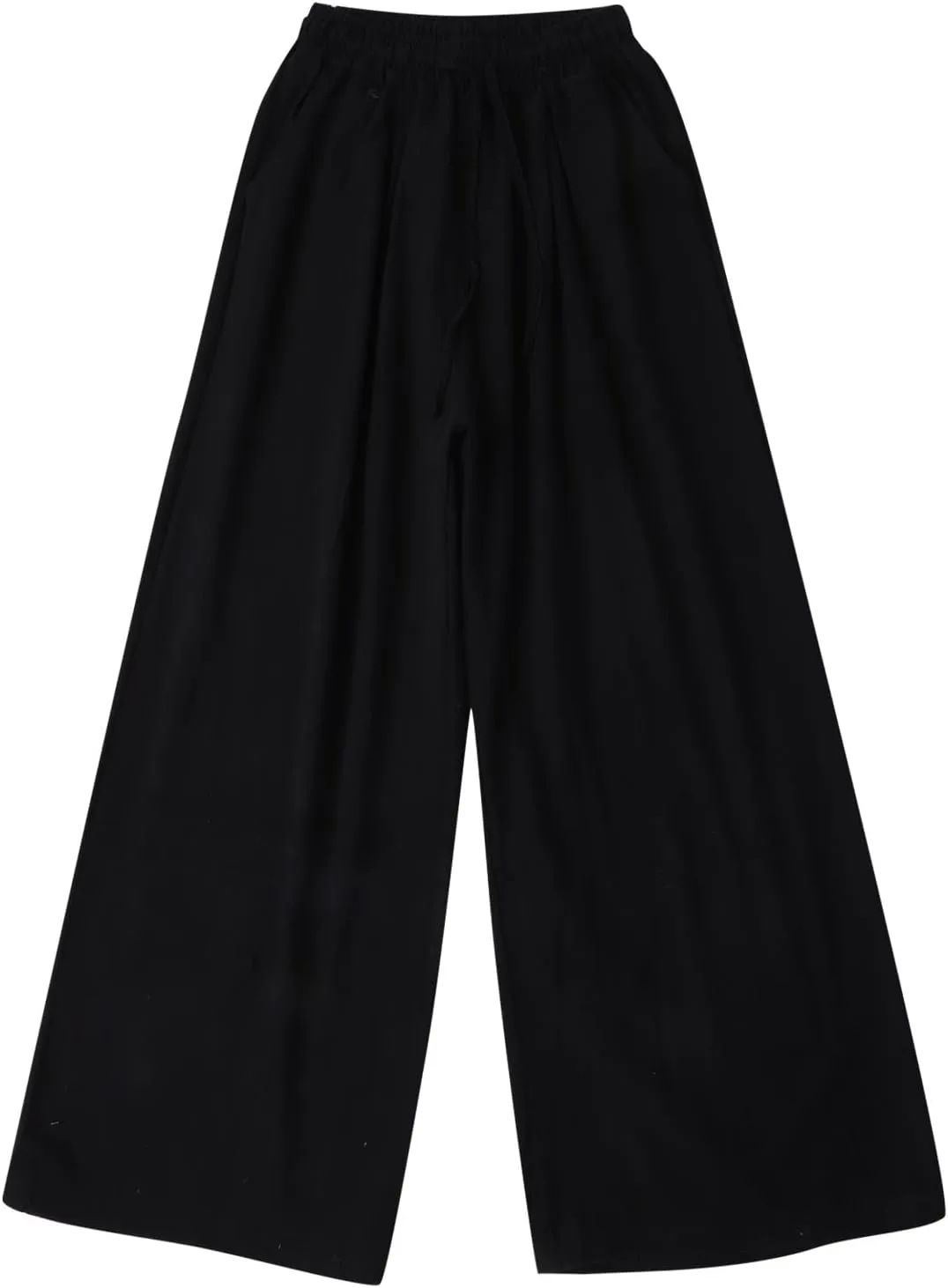 Women Linen Palazzo Pants Summer Boho Wide Leg High Waist Casual Lounge Lightweight Pant Beach Travel Vacation Outfits