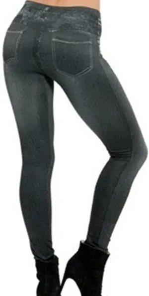 Women Stretch Skinny Fit Pull-On Push-Up Plus-Size Jeans Leggings, High Waisted Breathable Denim Jeggings for Women