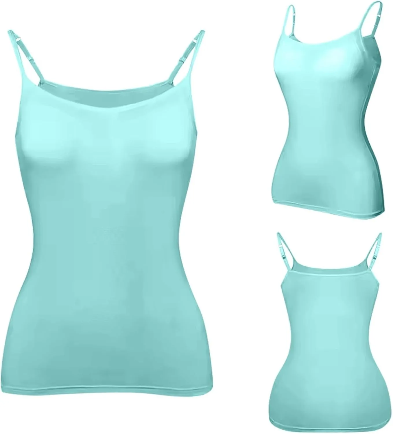 Women Tank Tops with Built in Bras Spaghetti Strap Camisole Layer Undershirt 2025 New Casual Workout Yoga Vest