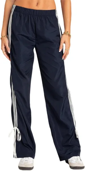 Women Y2K Drawstring Sweatpants Low Rise Wide Leg Ankle Slit Fold Over Pants Comfy Jogger Trousers with Pocket