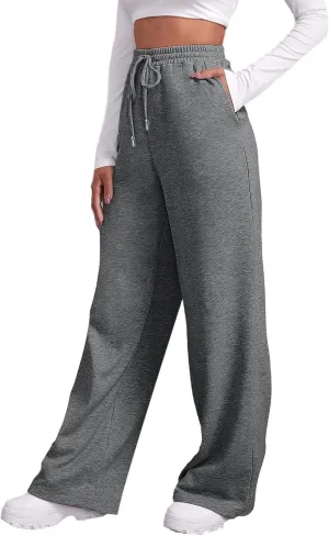 Womens Baggy Sweatpants Elastic High Waist Wide Leg Workout Athletic Joggers Pants 2025 Trendy Drawstring Yoga Pants