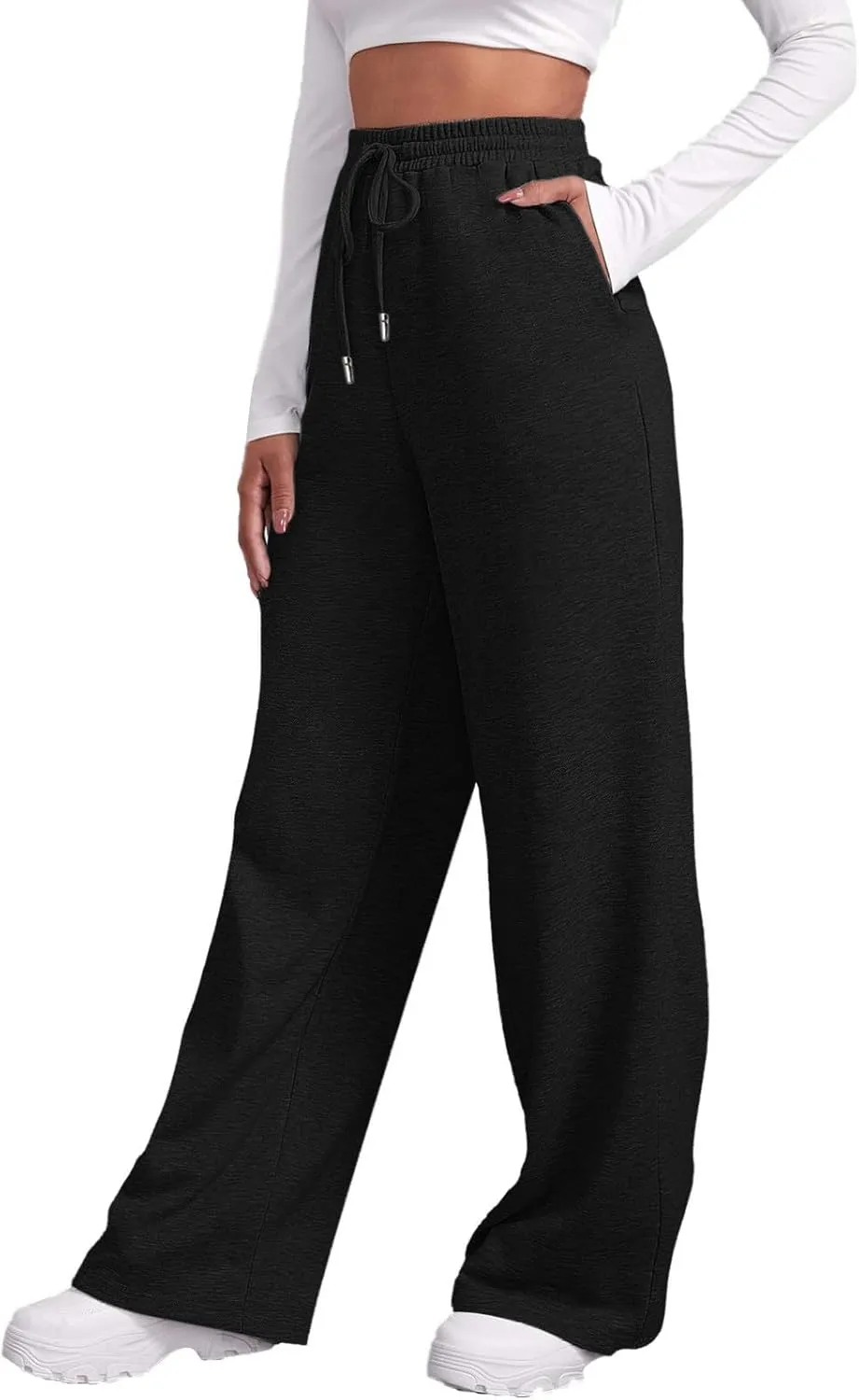 Womens Baggy Sweatpants Elastic High Waist Wide Leg Workout Athletic Joggers Pants 2025 Trendy Drawstring Yoga Pants