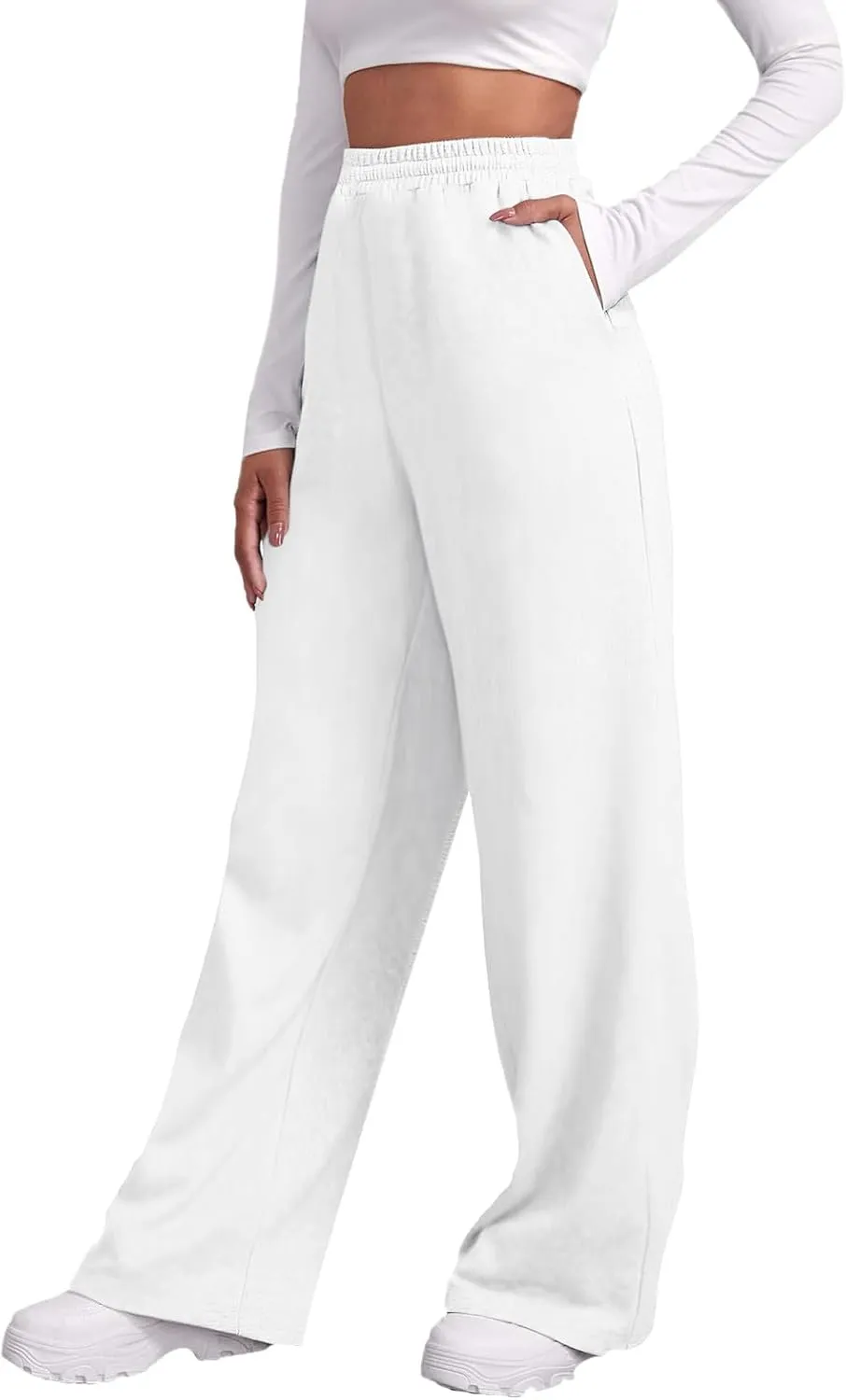 Womens Baggy Sweatpants Elastic High Waist Wide Leg Workout Athletic Joggers Pants 2025 Trendy Drawstring Yoga Pants