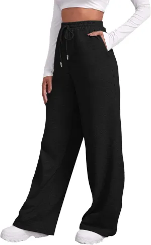 Womens Baggy Sweatpants Elastic High Waist Wide Leg Workout Athletic Joggers Pants 2025 Trendy Drawstring Yoga Pants