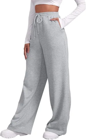Womens Baggy Sweatpants Elastic High Waist Wide Leg Workout Athletic Joggers Pants 2025 Trendy Drawstring Yoga Pants