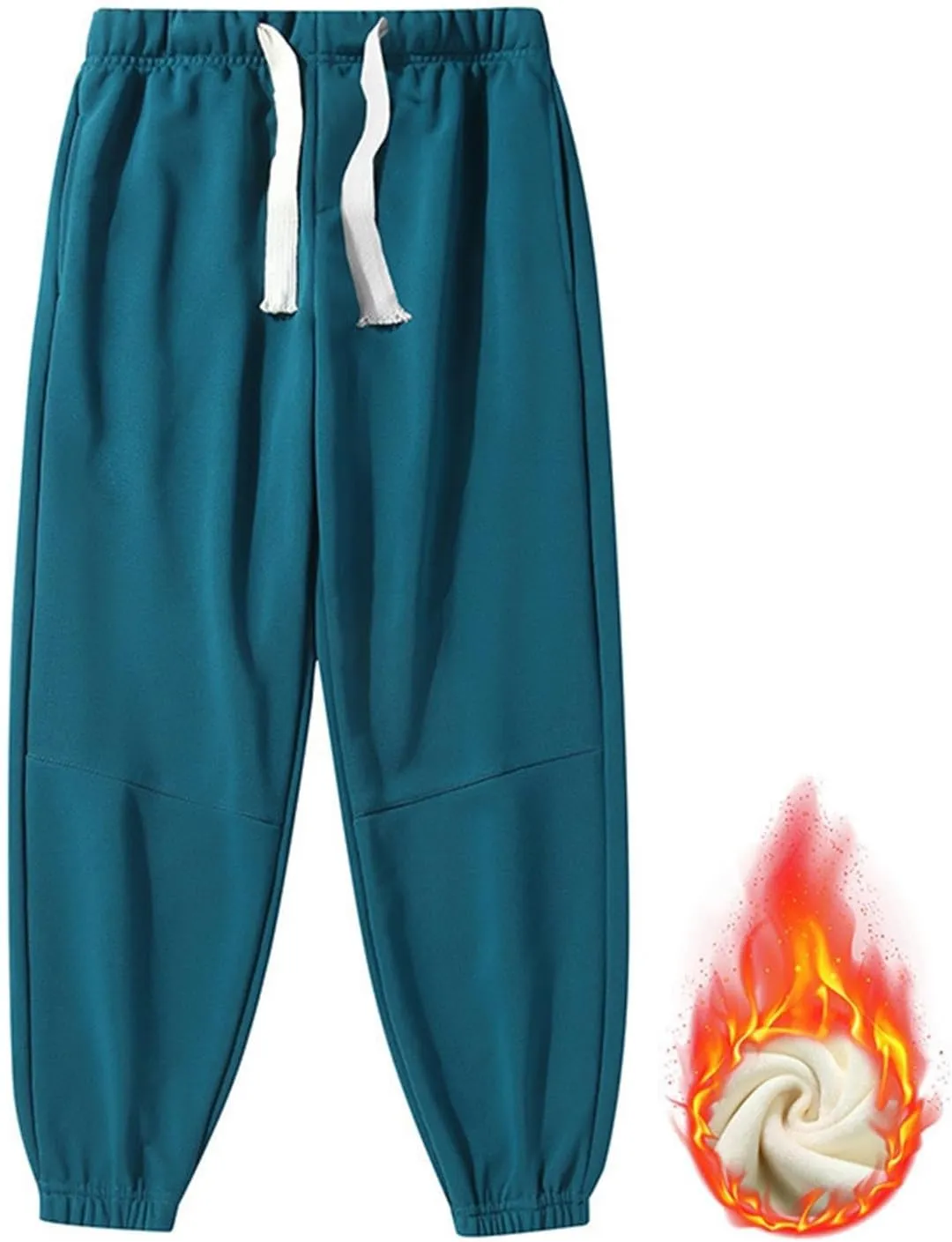 Womens Casual Trousers Elastic Waist Plus Velvet Pants Drawstring Loose Sweatpants Baggy Fleece Sport Pants for Women