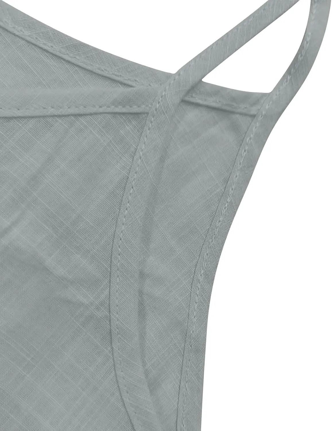 Womens Cotton Linen Tank Tops Lightweight Cropped Trendy Boho Shirts Petite Cami Shirt Gauze Peasant Blouse