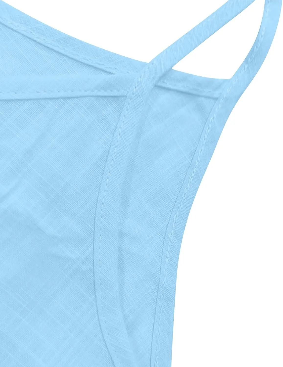 Womens Cotton Linen Tank Tops Lightweight Cropped Trendy Boho Shirts Petite Cami Shirt Gauze Peasant Blouse