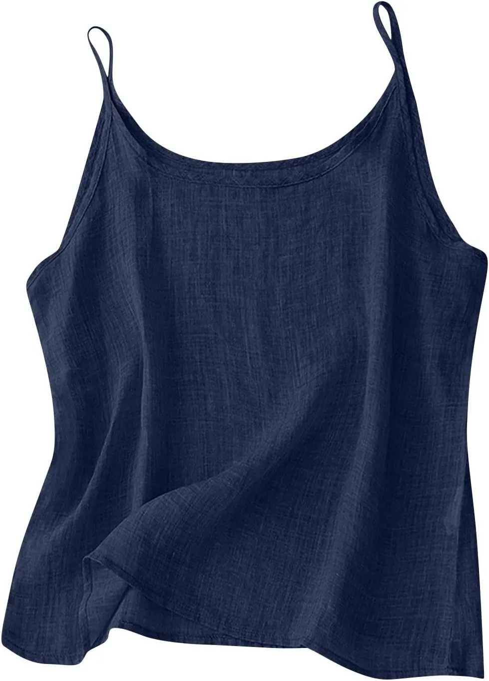 Womens Cotton Linen Tank Tops Lightweight Cropped Trendy Boho Shirts Petite Cami Shirt Gauze Peasant Blouse