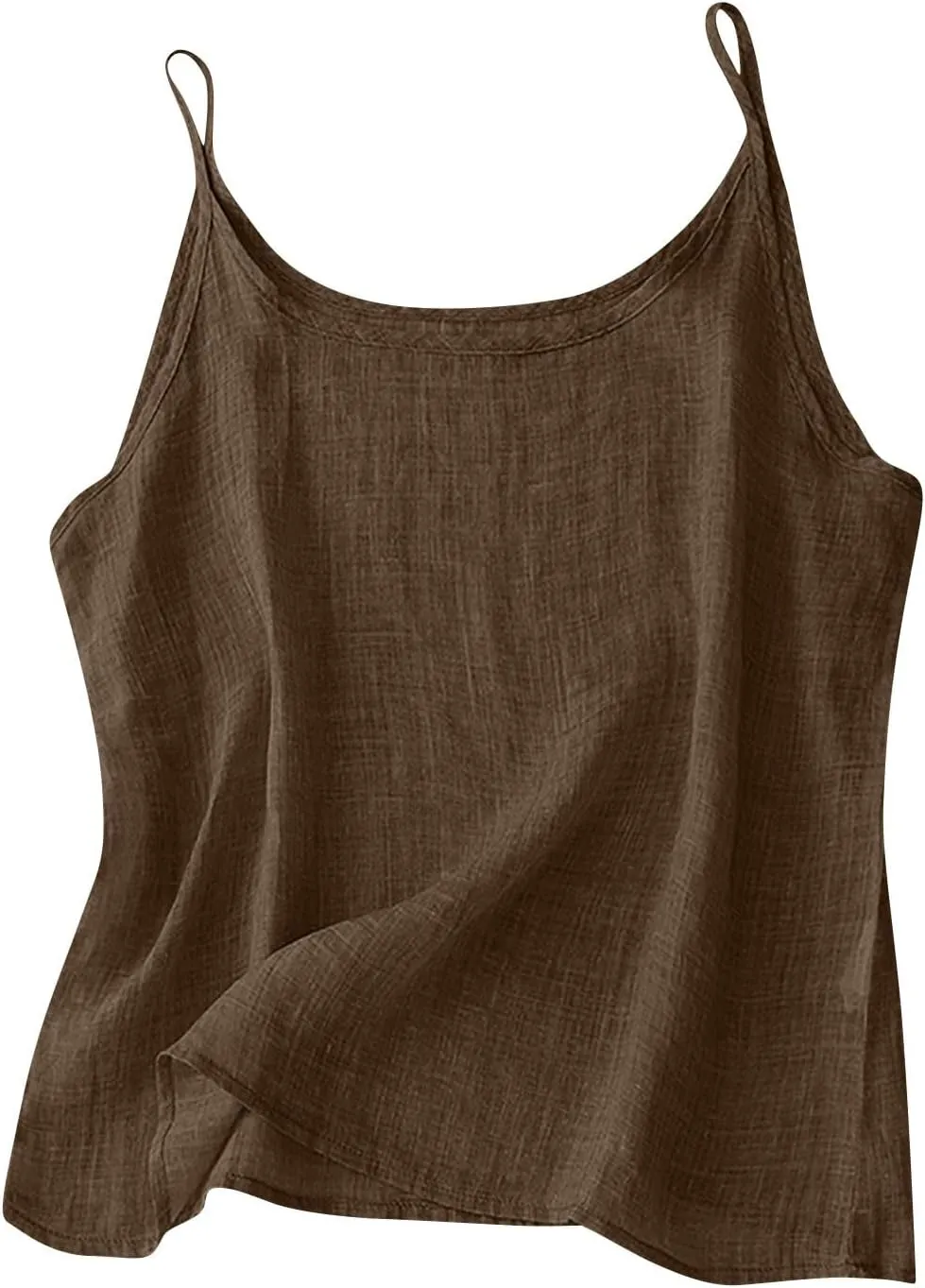 Womens Cotton Linen Tank Tops Lightweight Cropped Trendy Boho Shirts Petite Cami Shirt Gauze Peasant Blouse