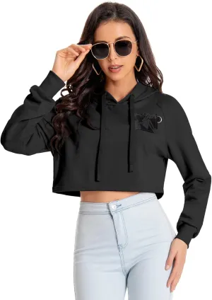 Women's Cropped Hoodie Long Sleeves Crop Top Sweatshirt with Hooded, 2024 Trendy Y2K Hoodies for Women Navel Exposed