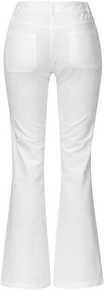 Womens High Waisted Jeans Flare Stretch Boyfriend Bootcut Casual Denim Pants Butt Lifting Slim Fit Trendy Trousers