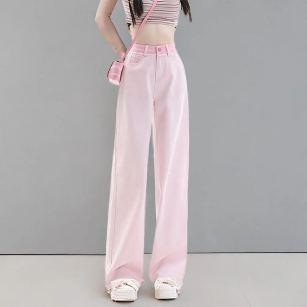 Women's High Waisted Straight Wide Leg Loose Fit Baggy Boyfriend Jeans Y2K Streetwear
