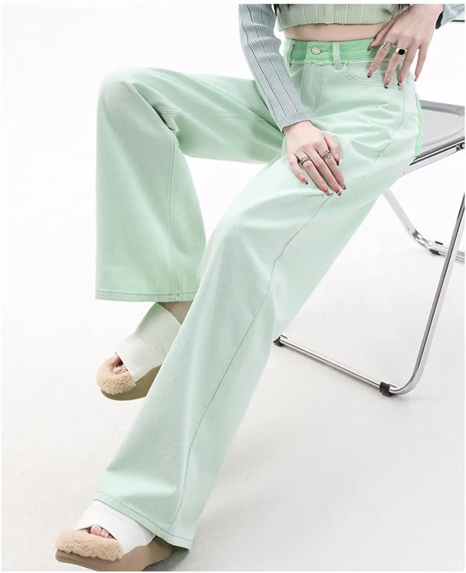 Women's High Waisted Straight Wide Leg Loose Fit Baggy Boyfriend Jeans Y2K Streetwear
