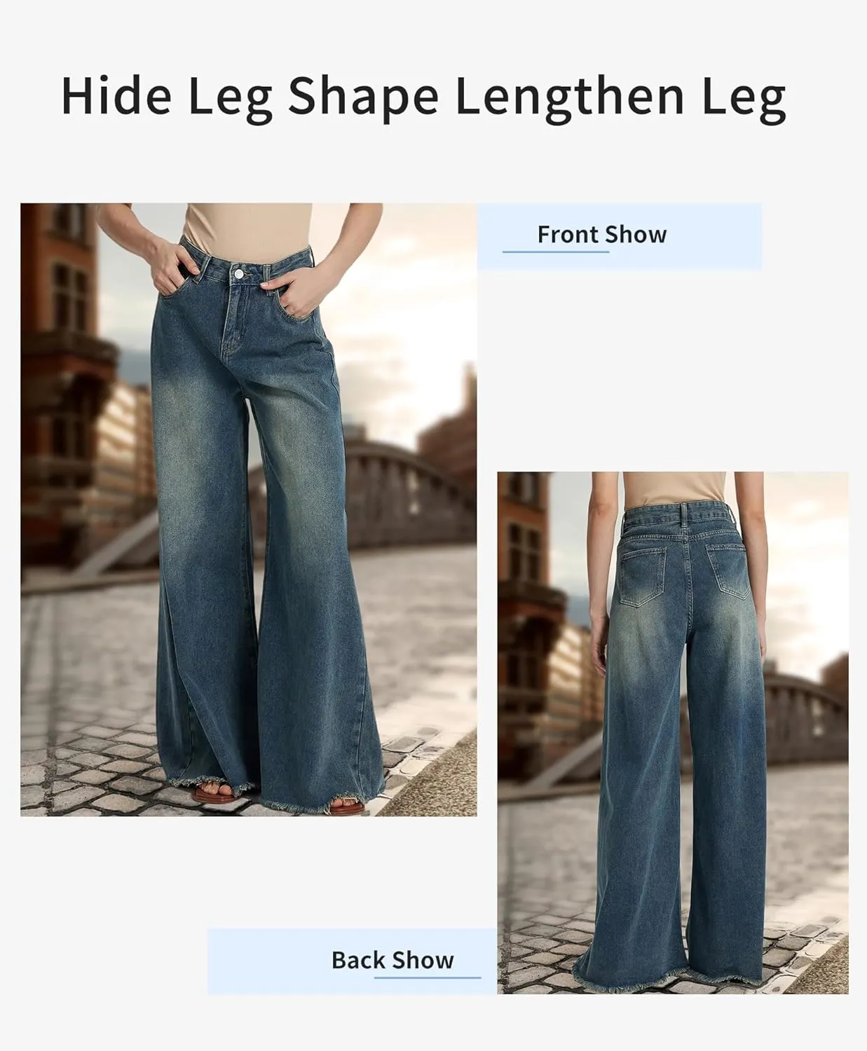 Women’s High Waisted Wide Leg Jeans for Women Baggy Loose Fit Straight Leg Denim Pants Boyfriend Jeans for Women