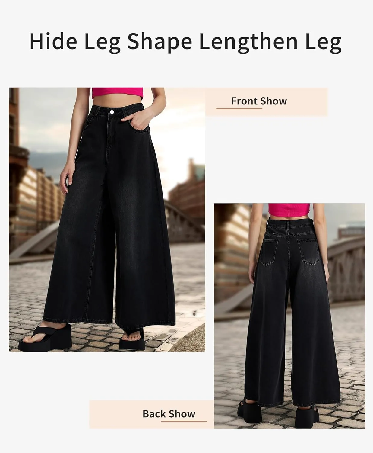 Women’s High Waisted Wide Leg Jeans for Women Baggy Loose Fit Straight Leg Denim Pants Boyfriend Jeans for Women