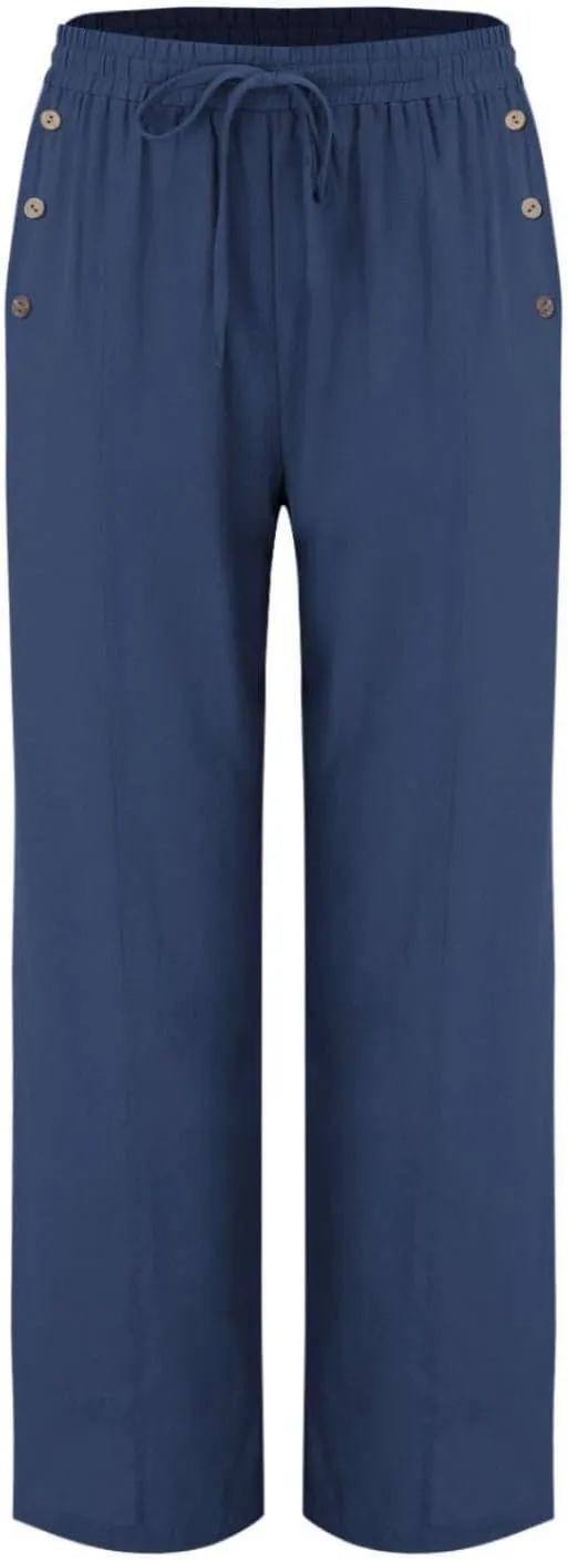 Womens Linen Casual Pants Winter Bootcut Yoga Jegging with Pockets Solid Color Wide Leg