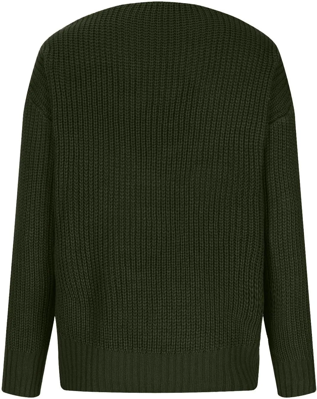 Women's Long Sleeve V Neck Cable Pullover Knit Sweater Cozy Casual Cute Tunic Sweater Top Lightweight Outfits