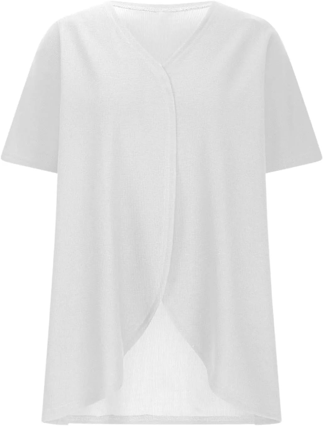 Women's Plus Size Waffle Cardigan Summer Fashion Lightweight Short Sleeve Open Front Cardigans Beach Cover Up