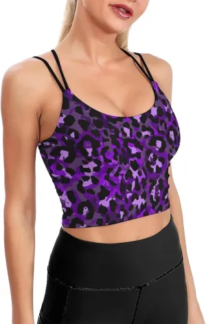Women's Quick Dry Sports Bras, No Wire Yoga Tank Top with Chest Pad, Camisole