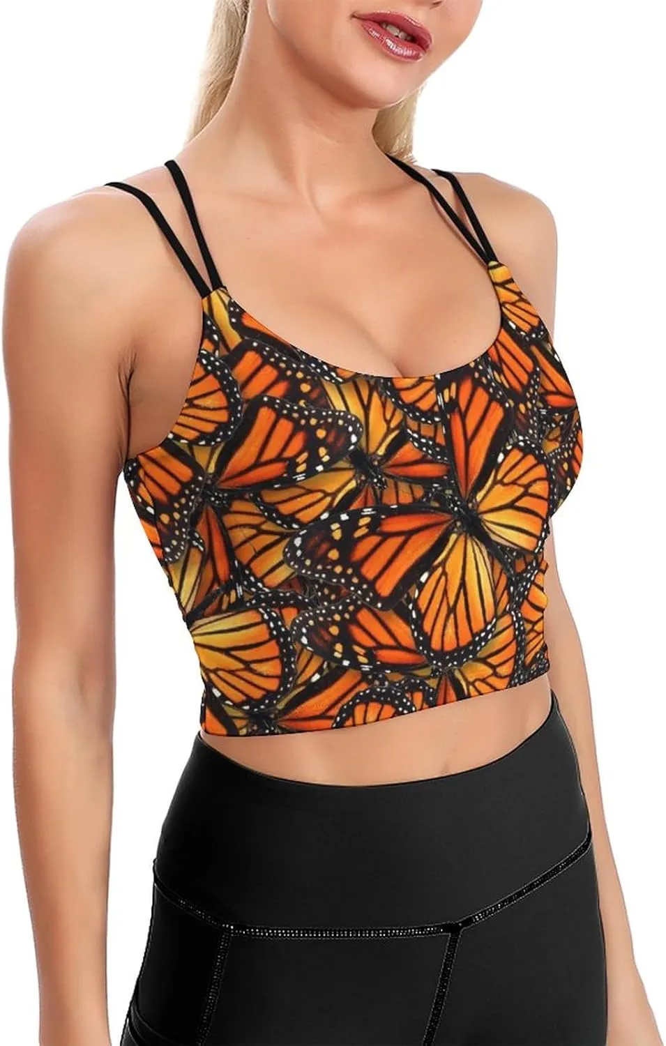 Women's Quick Dry Sports Bras, No Wire Yoga Tank Top with Chest Pad, Camisole