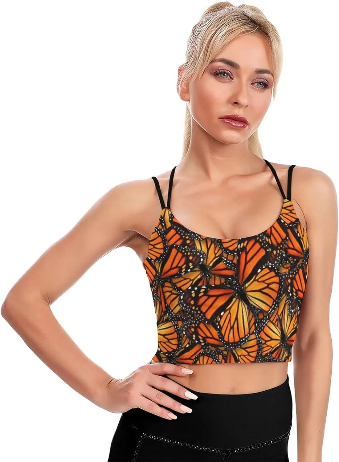 Women's Quick Dry Sports Bras, No Wire Yoga Tank Top with Chest Pad, Camisole