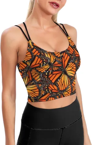 Women's Quick Dry Sports Bras, No Wire Yoga Tank Top with Chest Pad, Camisole