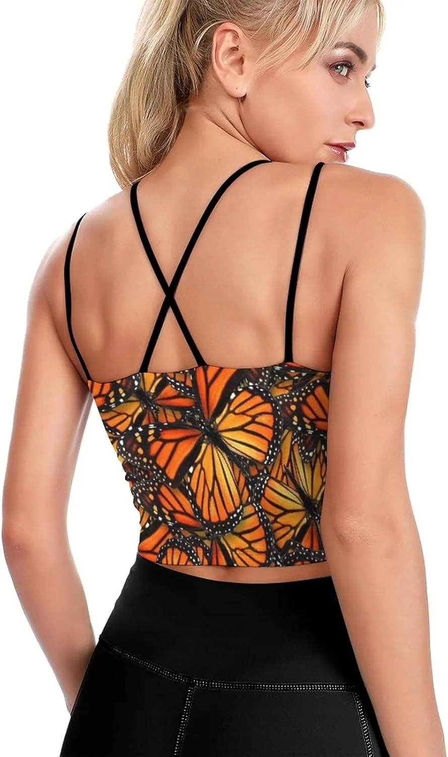 Women's Quick Dry Sports Bras, No Wire Yoga Tank Top with Chest Pad, Camisole