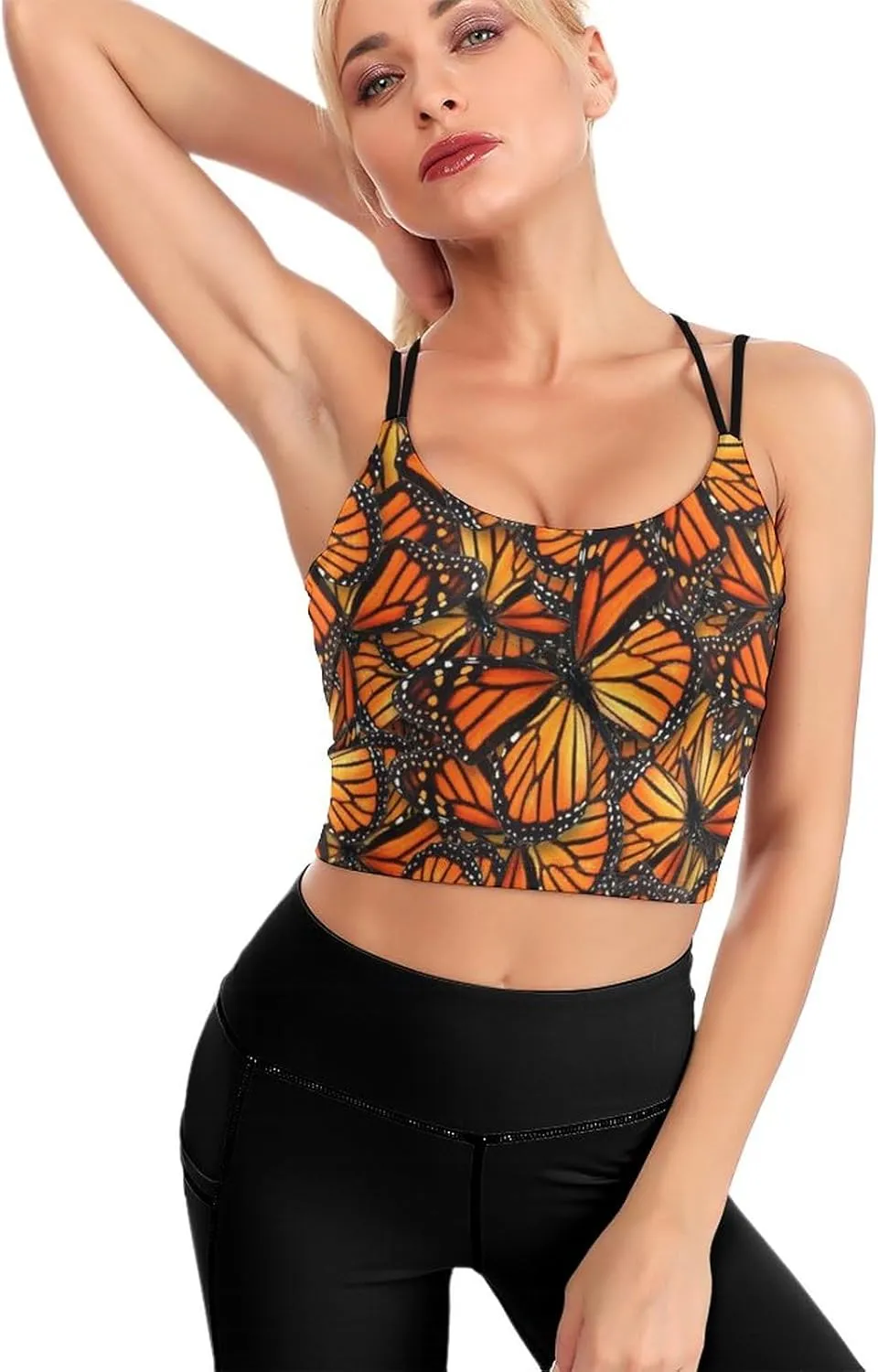 Women's Quick Dry Sports Bras, No Wire Yoga Tank Top with Chest Pad, Camisole
